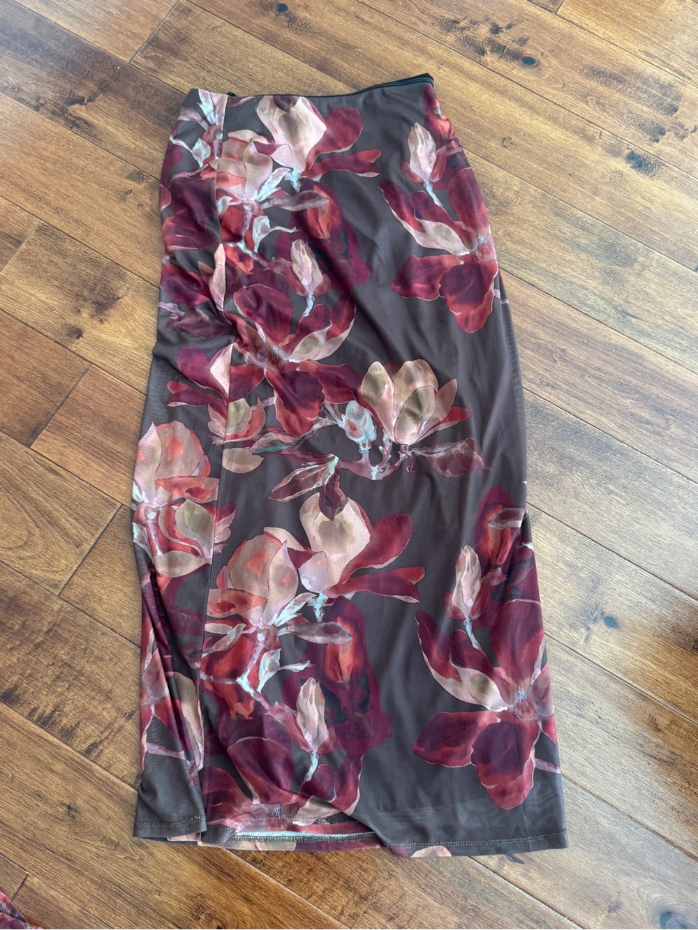 12th Tribe Clear Breeze Mulberry Floral Mesh Top & Skirt - Picture 8 of 11